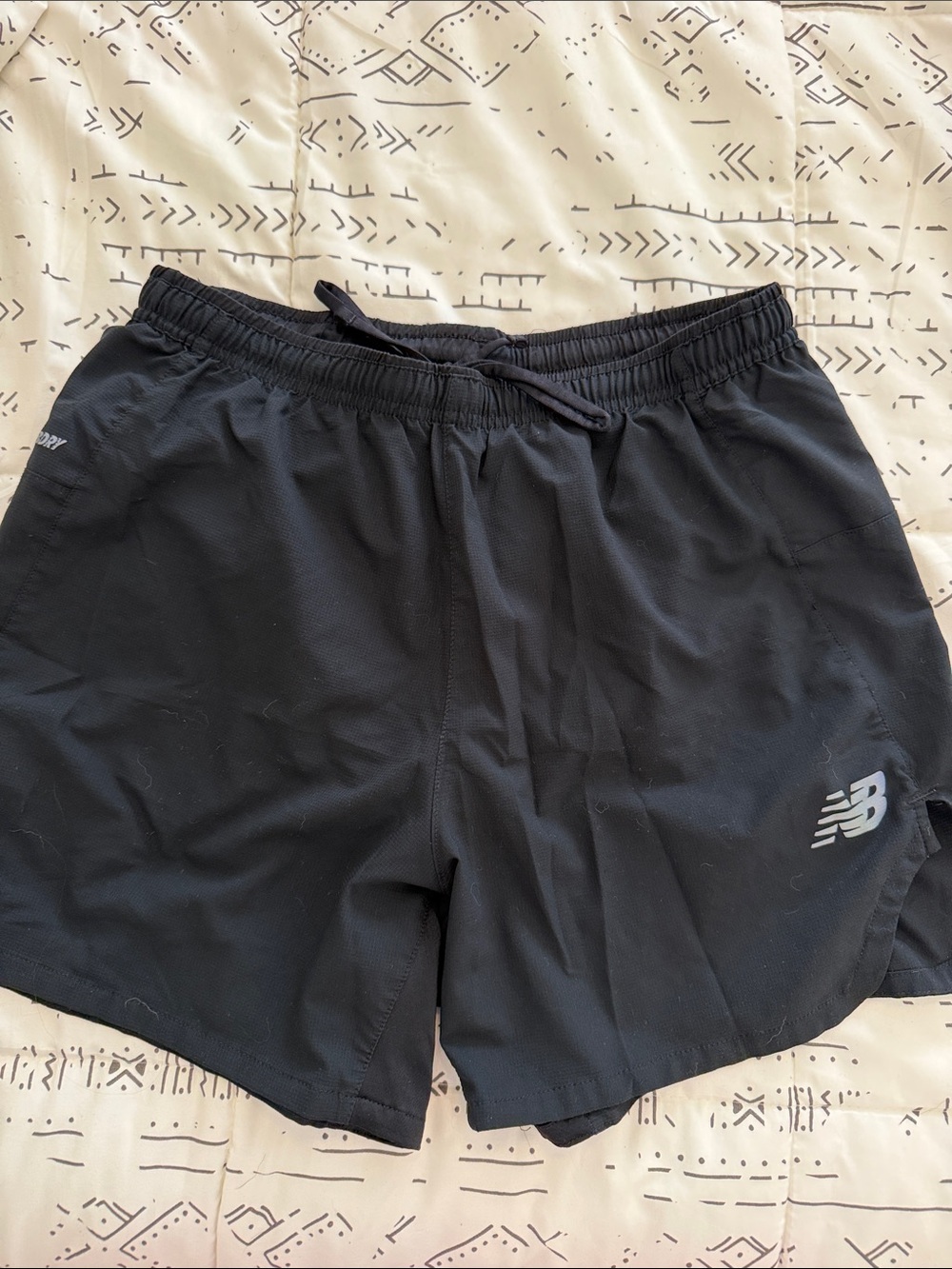 New Balance Black Men’s Athletic Shorts with Reflective Logo